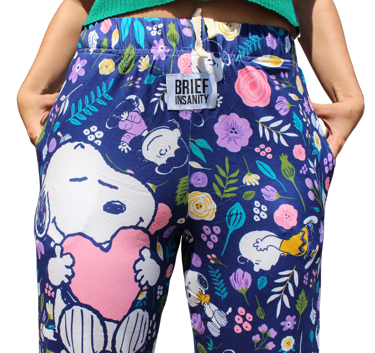 Navy Blue Snoopy Floral Lounge Pants