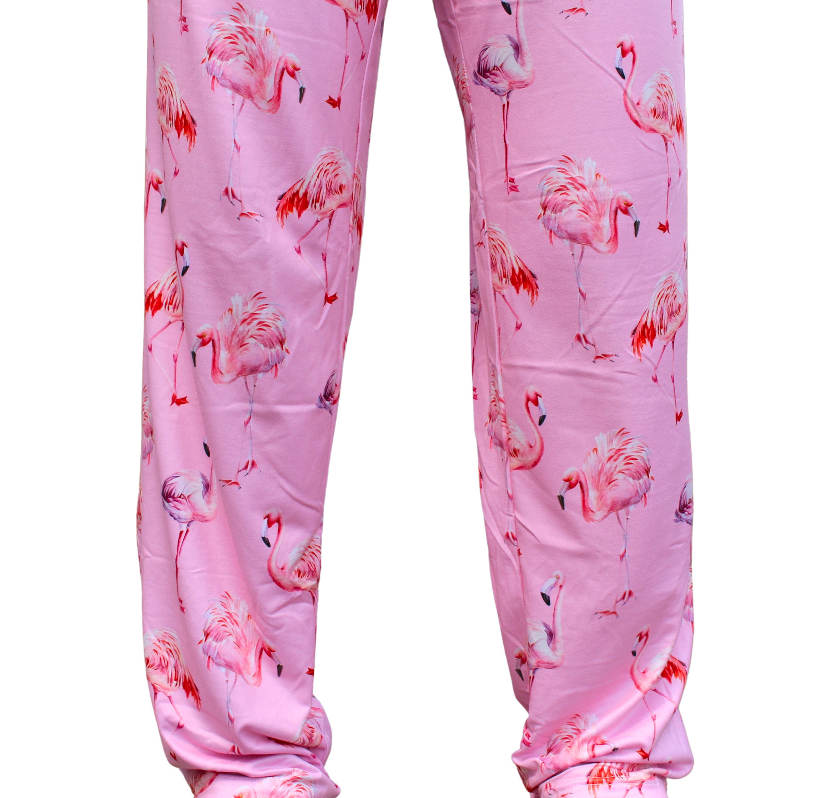 Fisyme Valentine Love Flamingo Pajama Pants for Women Soft Comfy