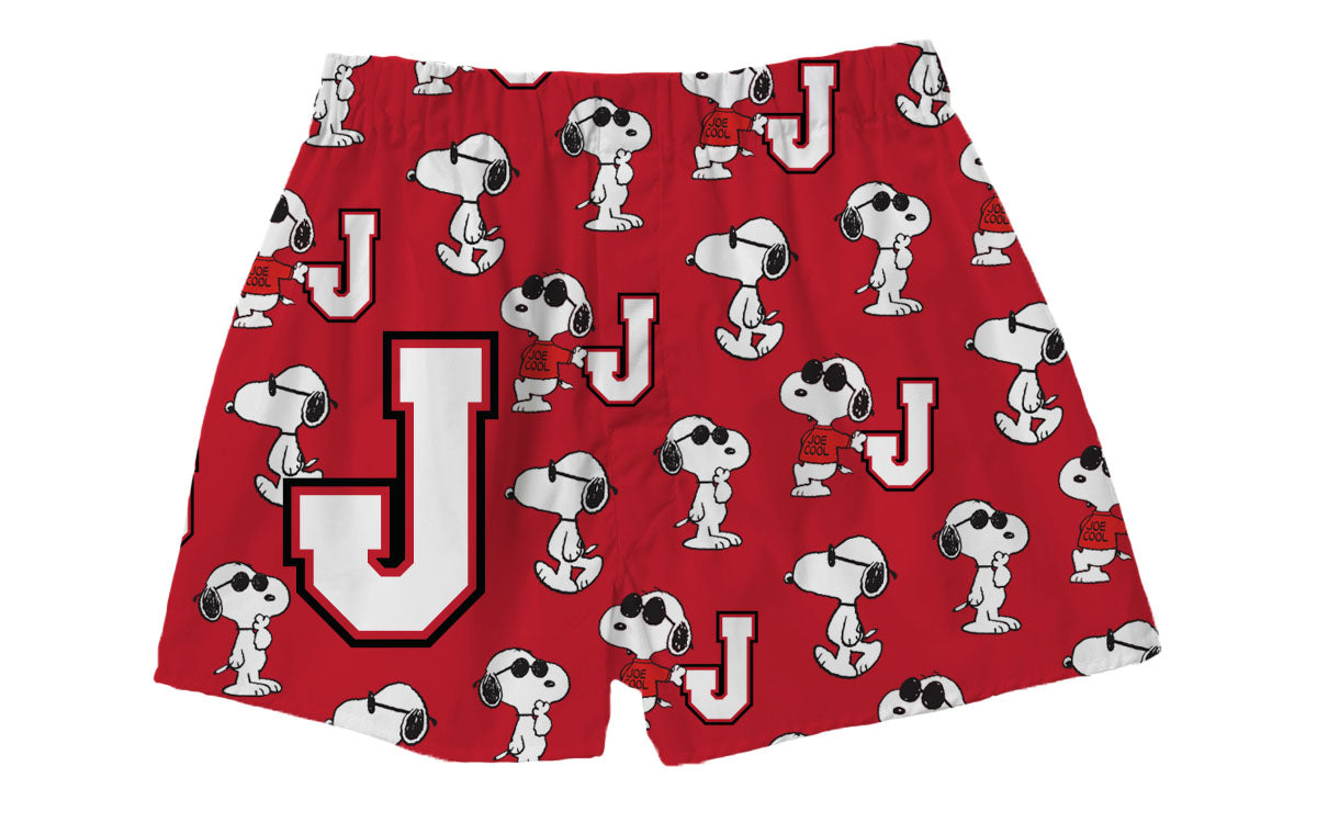 BRIEF INSANITY Red Snoopy J Boxer Shorts