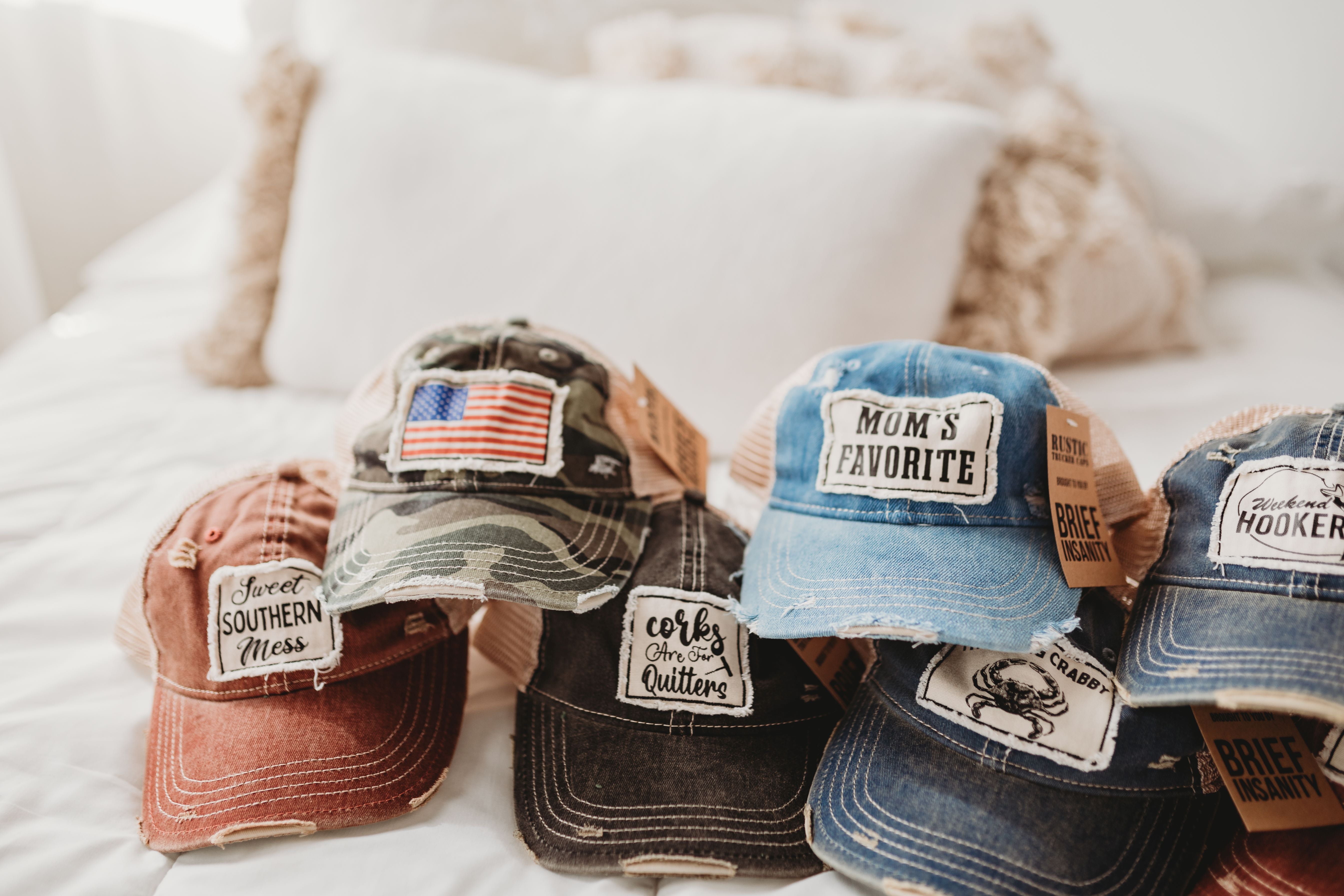 BRIEF INSANITY Vintage Distressed Trucker Adult Caps