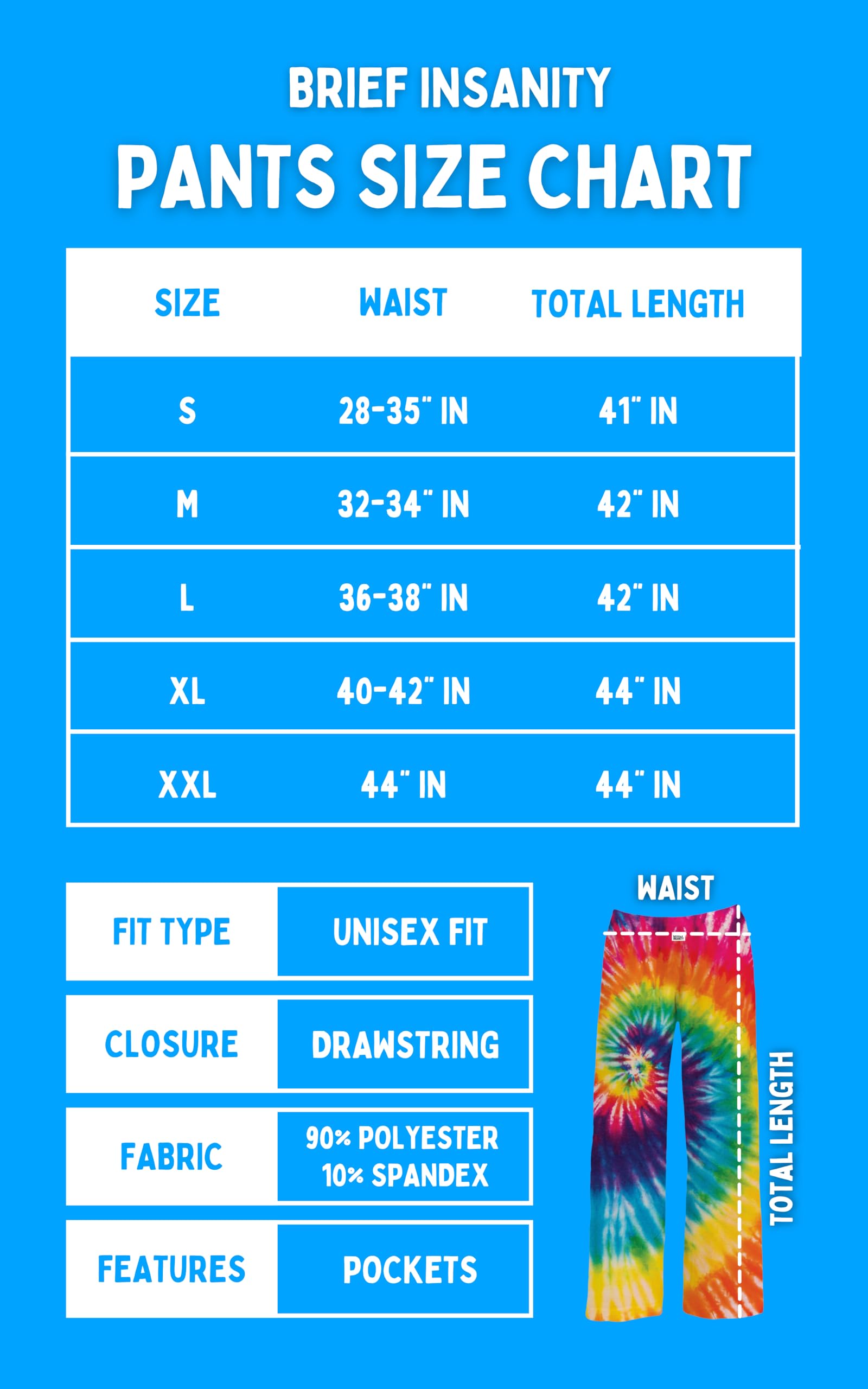 Brief Insanity Size Chart