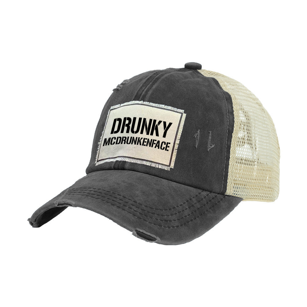 Drunky Mcdrunkenface Vintage Distressed Trucker Adult Hat