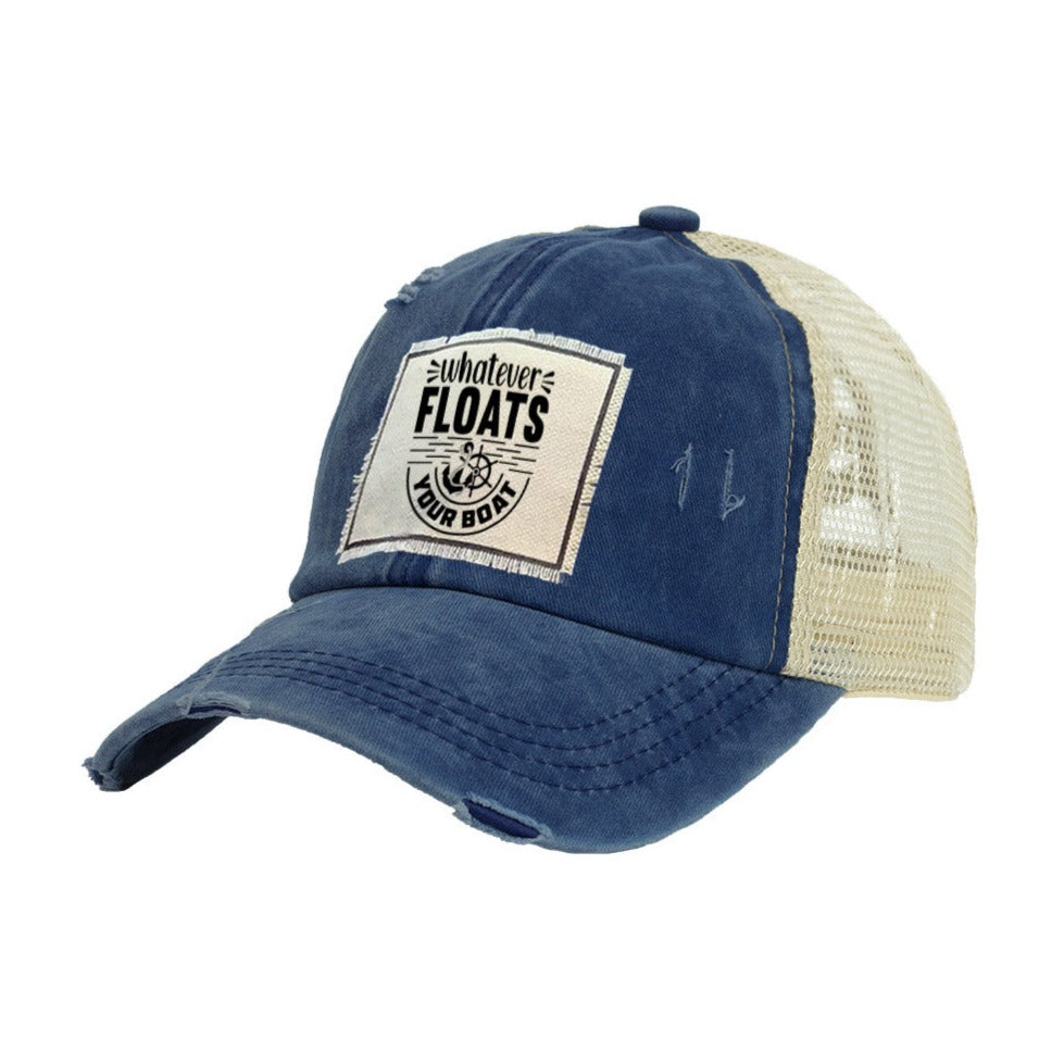 BRIEF INSANITY Whatever Floats Your Boat Vintage Distressed Trucker Adult Hat