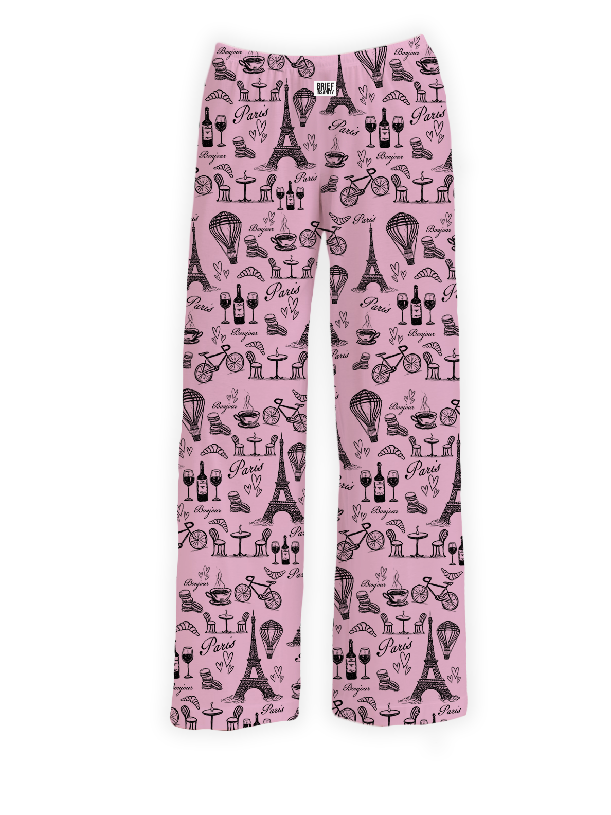 BRIEF INSANITY's Pink Paris Pajama Lounge Pants