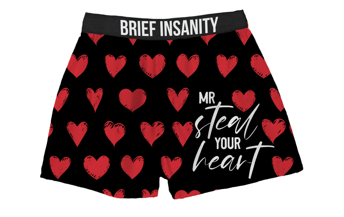 Red Silk Hearts Men's Boxers