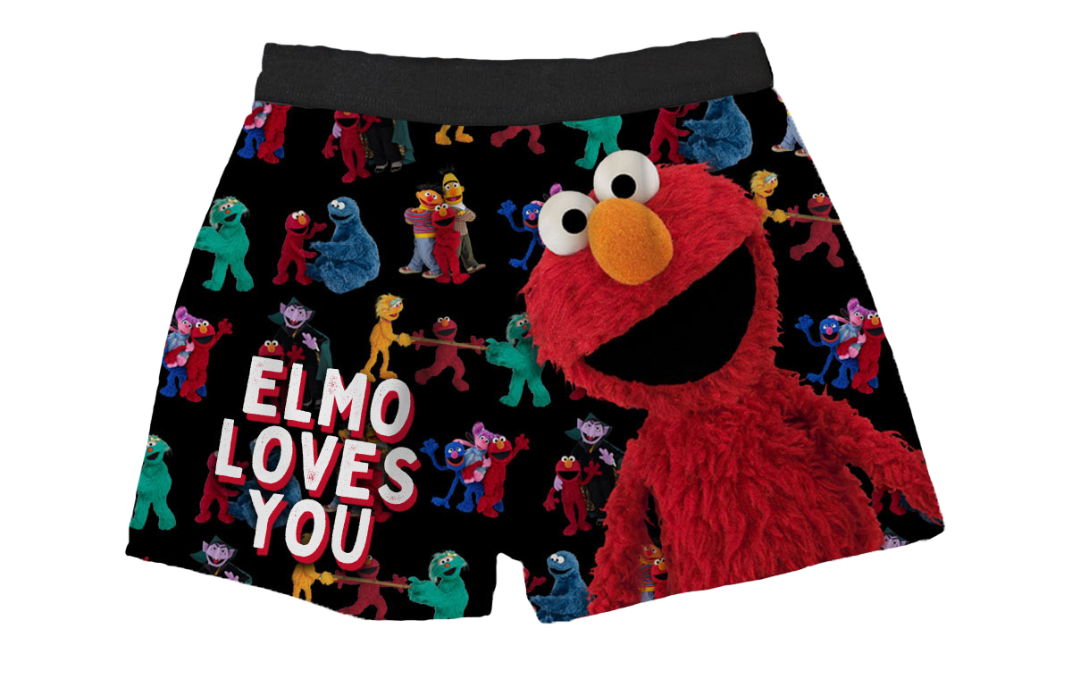 Sesame Street Men's Button Fly Boxer Lounge Shorts