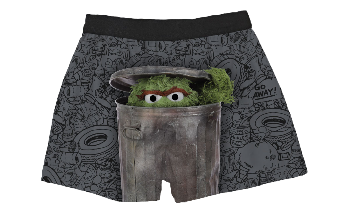 Sesame Street Underwear, Mens Sesame Street Underwear, Oscar The