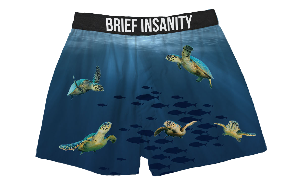 Sea Turtle Boxer Shorts | Brief Insanity Large